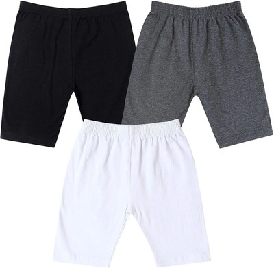 NEEORT TREND Short For Boys & Girls Casual Solid Cotton Blend(Multicolor, Pack of 3)