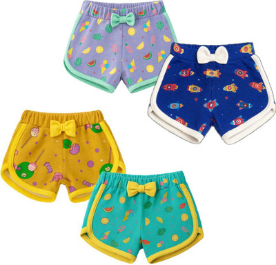 VParents Short For Baby Girls Casual Printed Hosiery(Multicolor, Pack of 4)