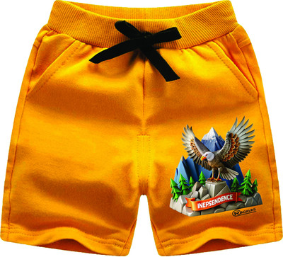 diamond art collection Short For Boys & Girls Casual Printed Cotton Jersey(Yellow, Pack of 1)