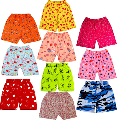 MINIMAMA Short For Baby Boys & Baby Girls Casual Printed Cotton Linen(Multicolor, Pack of 10)