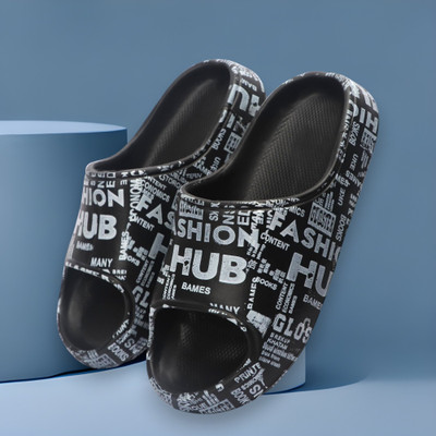 AARJU Boys & Girls Slip On Slipper Flip Flop(Black , 9-10)
