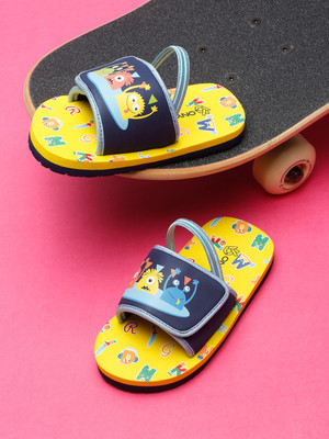 ONYC Boys Velcro Slipper Flip Flop(Yellow , 3-3.5 Years)