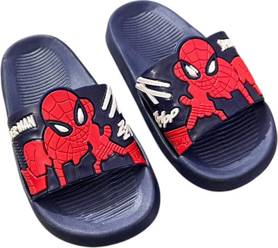 Crawl & sprint Spiderman Boys & Girls Slip On Slipper Flip Flop(Blue , 5.5-6 Years)
