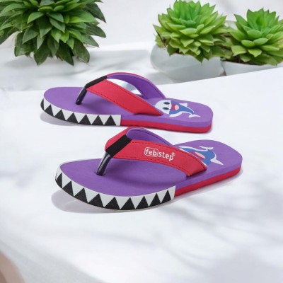 FEBSTEP Boys & Girls Slip On Slipper Flip Flop(Purple , 3-4 Years)