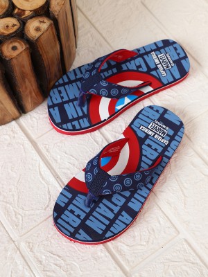 kidsville Captain America Boys Slip On Slipper Flip Flop(Blue , 7-8 Years)