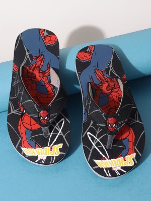 Spiderman By Kidsville Boys Slip On Slipper Flip Flop(Black , 7-8 Years)