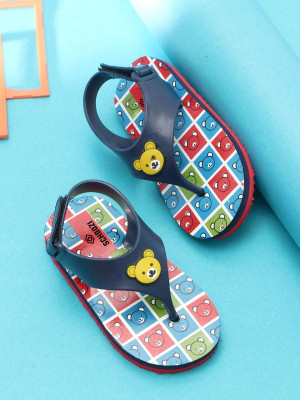 OUNIK STYLE Boys & Girls Velcro Slipper Flip Flop(Dark Blue , 3.5-4 Years)
