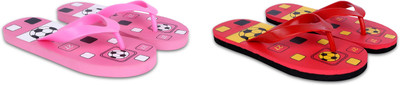 Dorha Boys & Girls Slip On Slipper Flip Flop(Red , 5.5-6 Years)