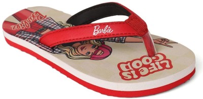 kidsville Barbie Girls Slip On Slipper Flip Flop(Red , 6.5 Years)