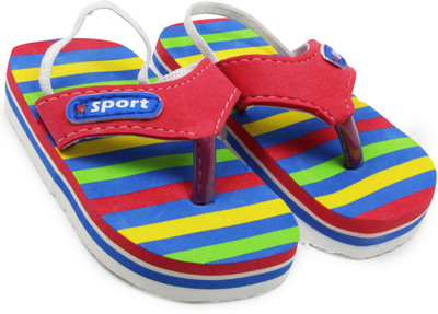 Neska Moda Boys & Girls Slip On Slipper Flip Flop(Red , 6-12 Months)