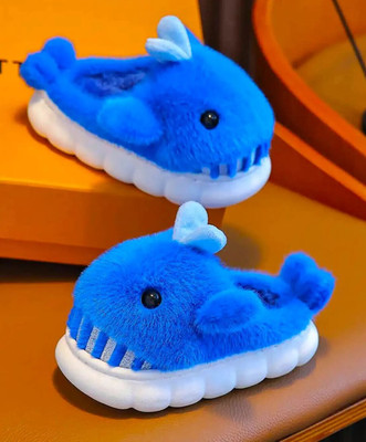 FASHIONIO Boys & Girls Slip On Slipper Flip Flop(Blue , 7-8 Years)