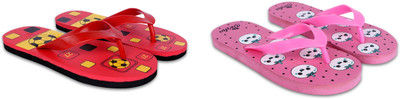 Dorha Boys & Girls Slip On Slipper Flip Flop(Red , 4.5-5 Years)