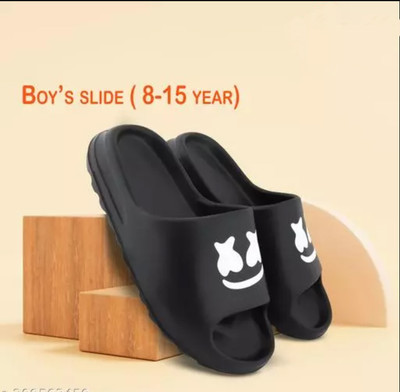 Maba Enterprises Boys Slip On Slipper Flip Flop(Black , 5.5-6 Years)