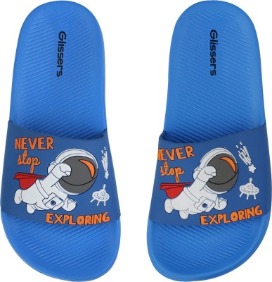 Glissers Girls Slip On Slipper Flip Flop(Blue , 5.5Y-6Y)