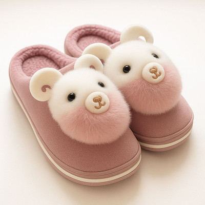 Tricky Shopper Girls Velcro Slipper Flip Flop(Pink , 11 - 12 Years)