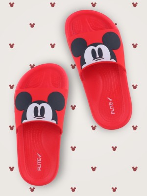 FLITE Mickey Boys Slip On Slipper Flip Flop(Red ,)