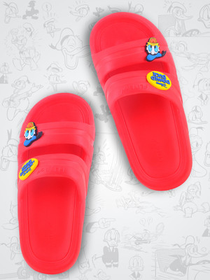 FLITE Donald Boys Slip On Slipper Flip Flop(Red , 16 Years & Above)