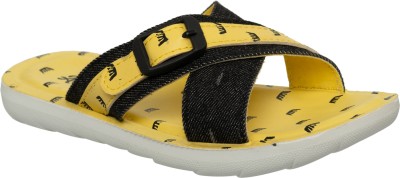 Aerokids Boys Slip On Slipper Flip Flop(Yellow , 9 - 10 Years)