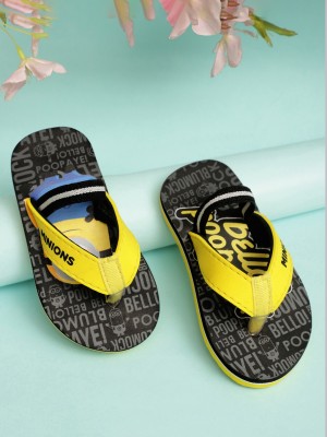 Minions By Kidsville Boys Slip On Slipper Flip Flop(Black , 7 Years)