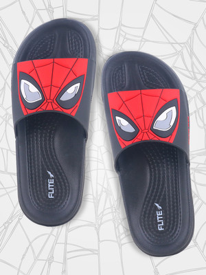 FLITE Spiderman Boys Slip On Slipper Flip Flop(Black , 16 Years & Above)