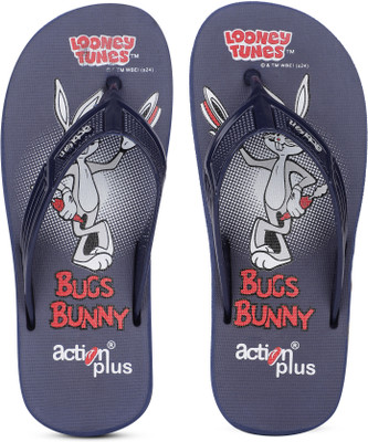 action Looney Toons Boys & Girls Slip On Slipper Flip Flop(Blue , 7.5 Years)