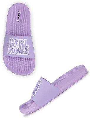 Glissers Girls Slip On Slipper Flip Flop(Purple , 4Y-5.5Y)