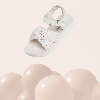 Popcorn Girls Slip On Slipper Flip Flop(White , 16 Years and Above)