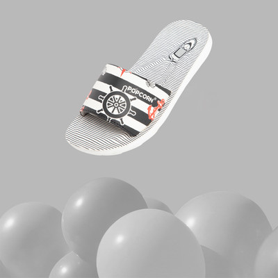 Popcorn Boys Slip On Slipper Flip Flop(Black , 11-12 Years)