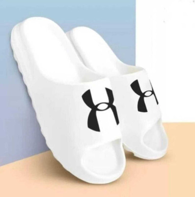 DUMPPY Men Slides(White , 8)