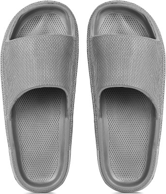 DUMPPY Men Slides(Grey , 10)