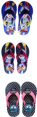 ARAVON Boys & Girls Slip On Slipper Flip Flop(Multicolor , 7-8 year)