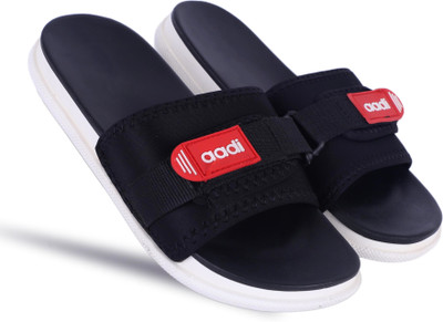 aadi Men Men's Black Synthetic Leather Daily Casual Slider Slides(Black , 6)