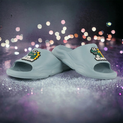 LEVOT Boys & Girls Slip On Slipper Flip Flop(Black , 3.5-4 Years)