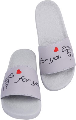 kbhub Women Slides(White , 7)