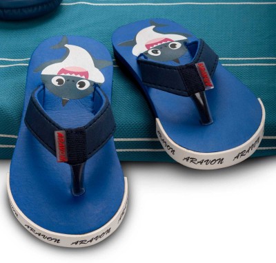 ARAVON Boys & Girls Slip On Slipper Flip Flop(Blue , 4-4.5 year)