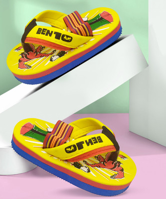 BOOMER CUBS Ben 10 Boys & Girls Slip On Slipper Flip Flop(Yellow , 1-1.5 year)