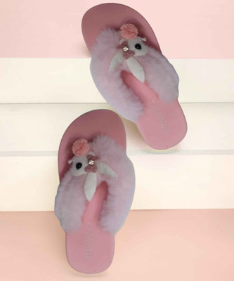 TK Creation Girls Slip On Slipper Flip Flop(Pink , 5.5 - 6 Years)