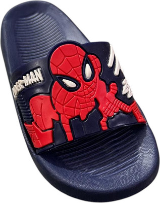Crawl & sprint Spiderman Boys & Girls Slip On Slipper Flip Flop(Black , 3-3.5 Years)