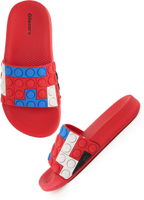 Glissers Boys & Girls Slip On Slipper Flip Flop(Red , 6Y-7Y)