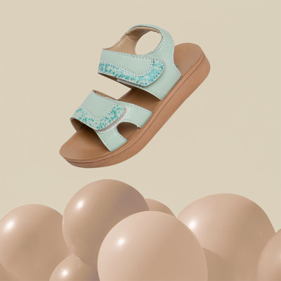 Popcorn Girls Velcro Mule(Slip ons)(Green , 16 Years and Above)