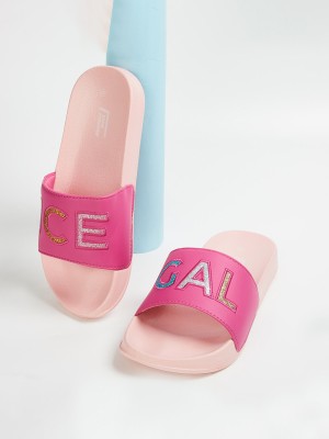 Fame Forever by Lifestyle Girls Slip On Slipper Flip Flop(Pink , 10 - 11 Years)