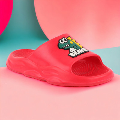 LEVOT Boys & Girls Slip On Slipper Flip Flop(Red , 4-4.5 Years)