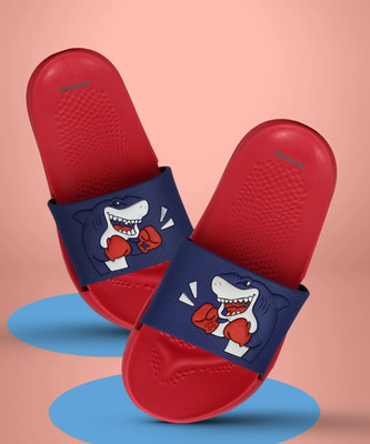 slipover Boys & Girls Slip On Slipper Flip Flop(Red , 9-10 Years)