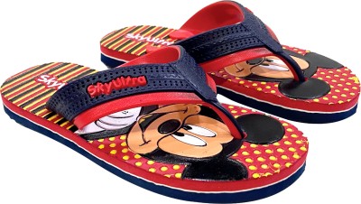 Skyultra Mickey Boys Slip On Slipper Flip Flop(Red , 7-8 Year)