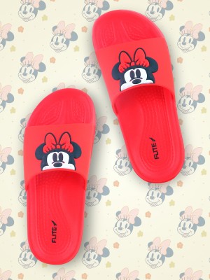 FLITE Minnie Girls Slip On Slipper Flip Flop(Red , 8 - 9 Years)