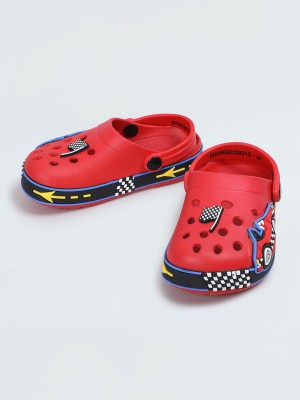 MAX Boys Slip On Slipper Flip Flop(Red ,)