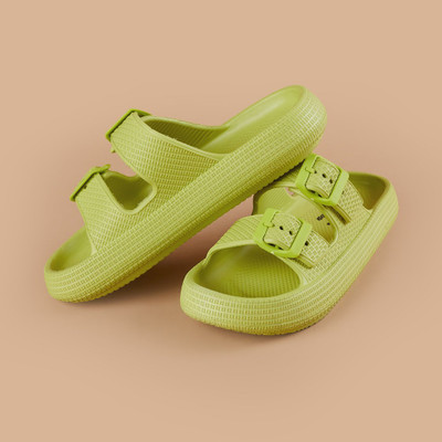 Fame Forever by Lifestyle Boys Slip On Slipper Flip Flop(Green , 9-10 Years)