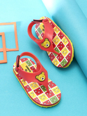 OUNIK STYLE Boys & Girls Velcro Slipper Flip Flop(Red , 2.5-3 Years)