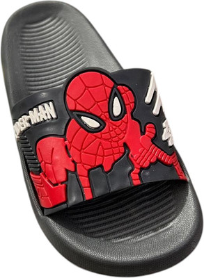 Crawl & sprint Spiderman Boys & Girls Slip On Slipper Flip Flop(Black , 6-6.5 Years)