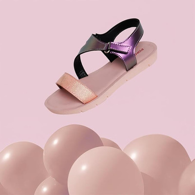 Popcorn Girls Velcro Mule(Slip ons)(Pink , 9-10 Year)